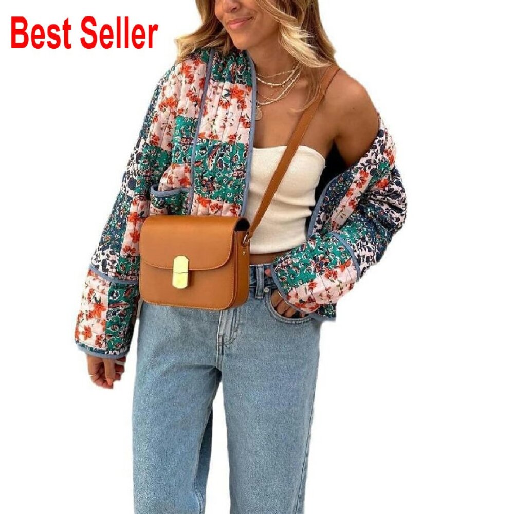 Reversible Quilted Jacket Cropped Lightweight Puf… - image 3